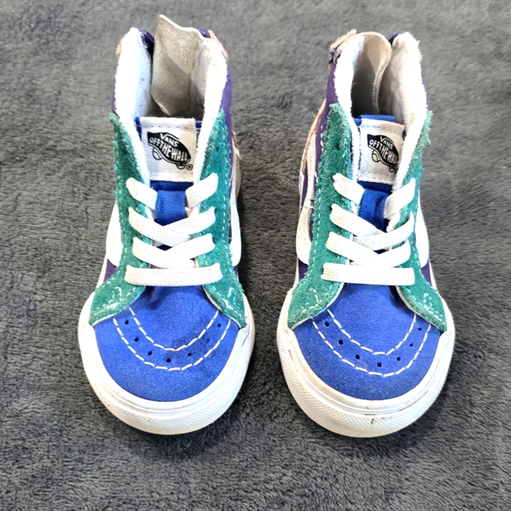 4.5 Vans Sk8 Hi  Toddler Suede Color Block Colors High Top Shoes Retro Children